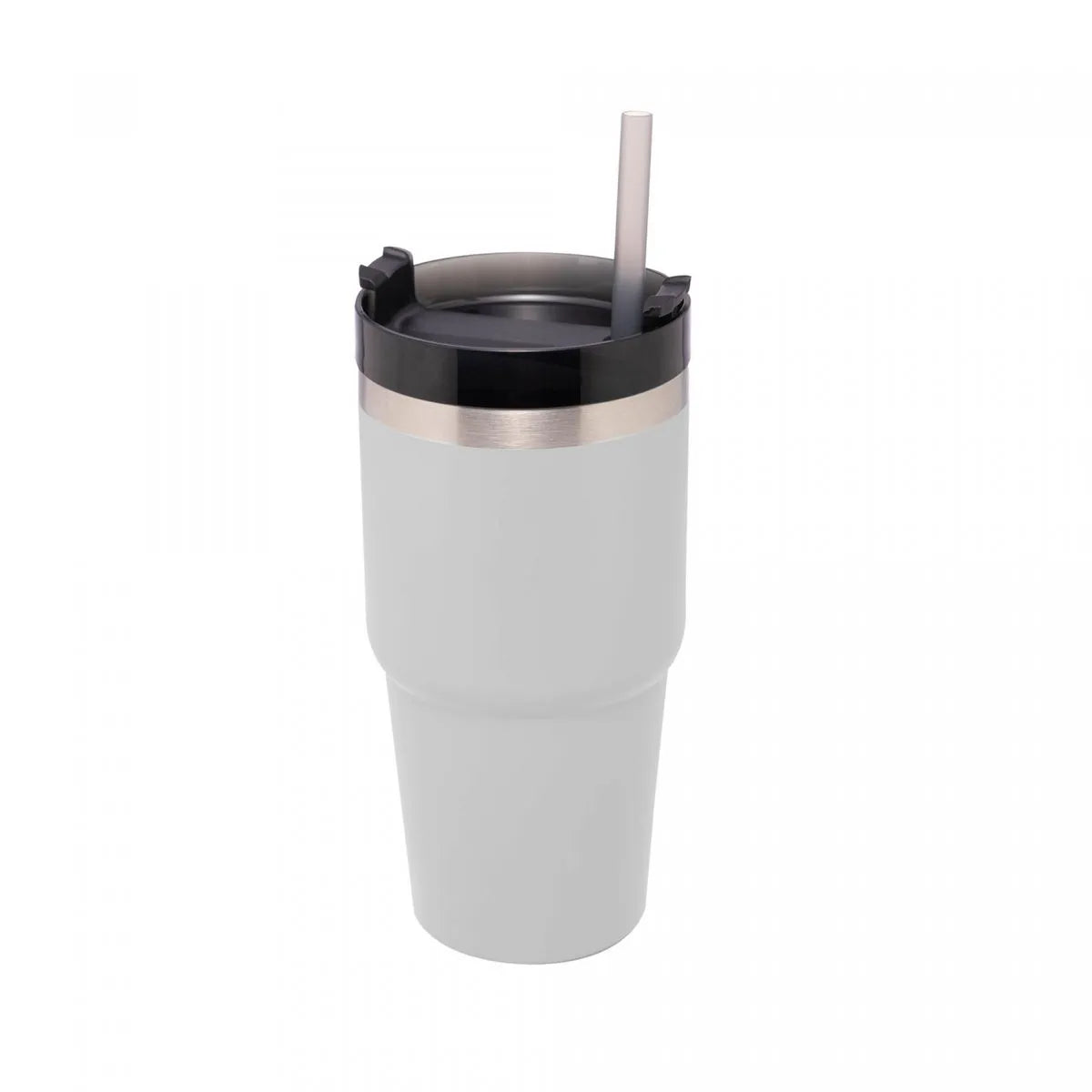 COPO TERMICO PAREDE DUPLA SLIMTERM COM BASE ERGONOMICA E CANUDO BRANCO 590ML - WOLFF