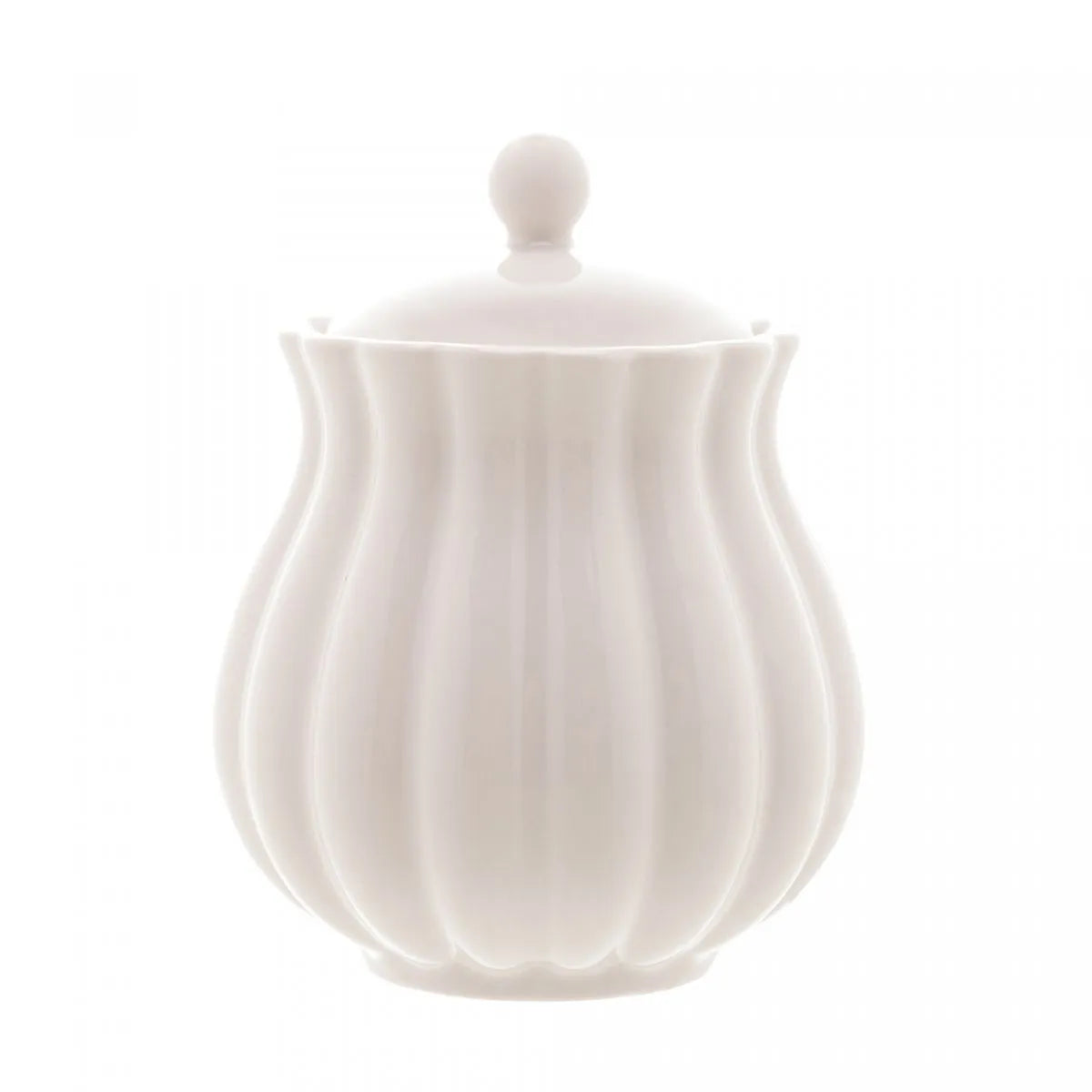 AÇUCAREIRO DE PORCELANA PETALA BRANCO MATT 10,5X8,5CM - WOLFF