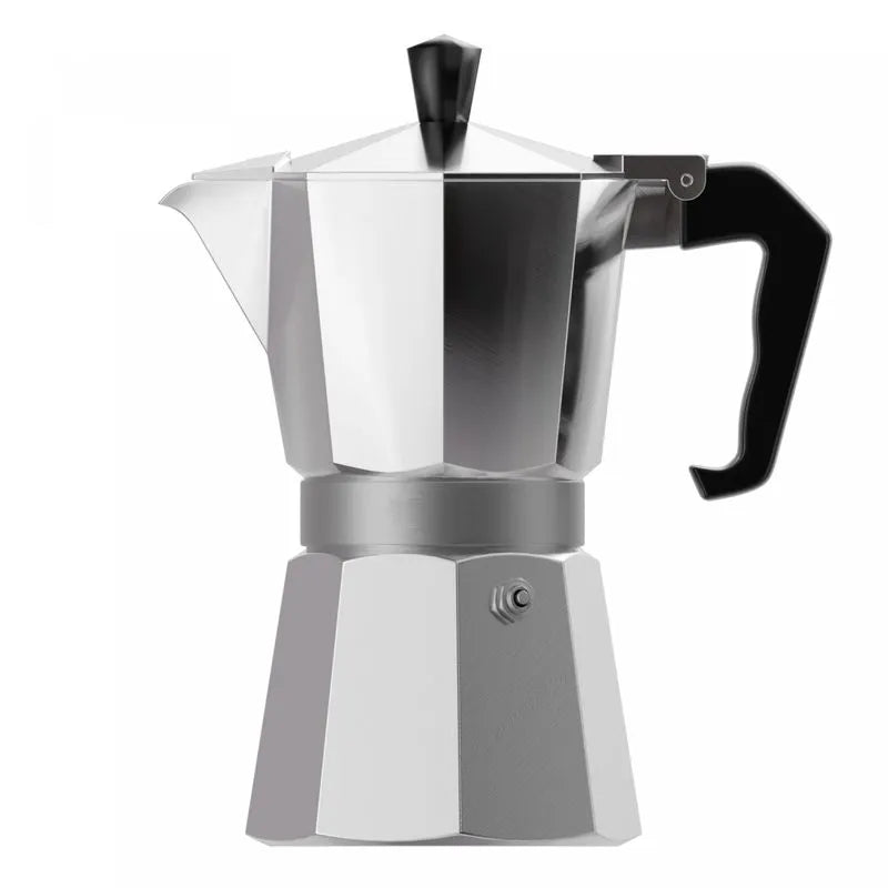 CAFETEIRA ITALIANA DE ALUMINIO 6 DOSES COM CABO EM BAQUELITE 250ML - LYOR