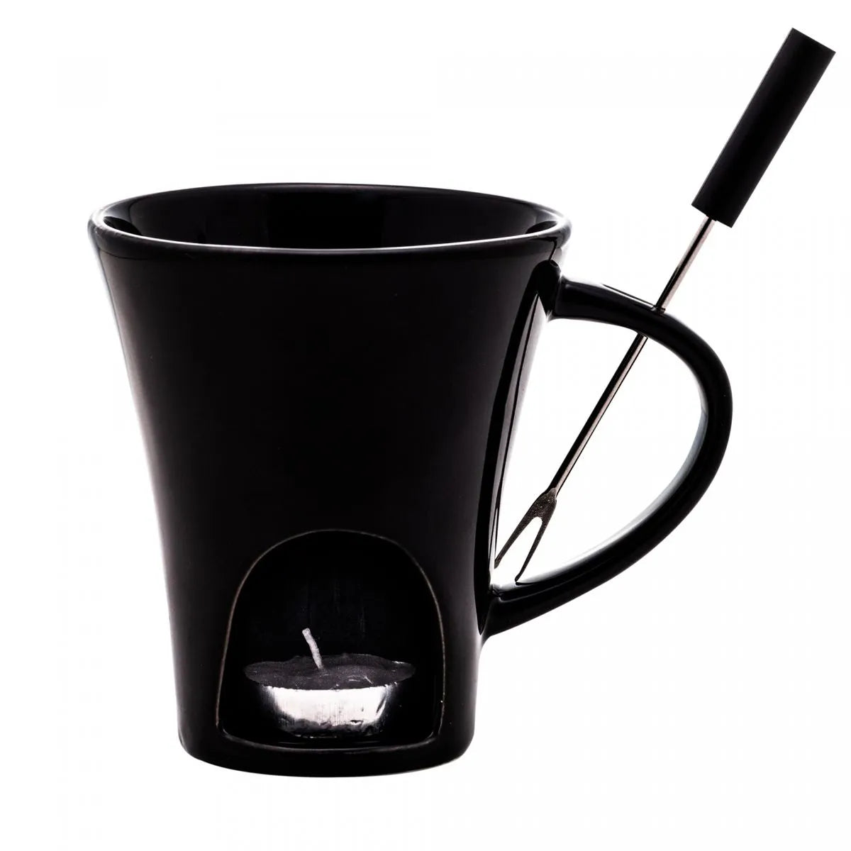 MINI FONDUE DE PORCELANA IVY PRETA 200ML - LYOR