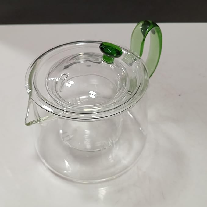 CHALEIRA BOROSSILICATO TRANSPARENTE ALCA VERDE  C/ INFUSOR  500ML HOME&CO – GS