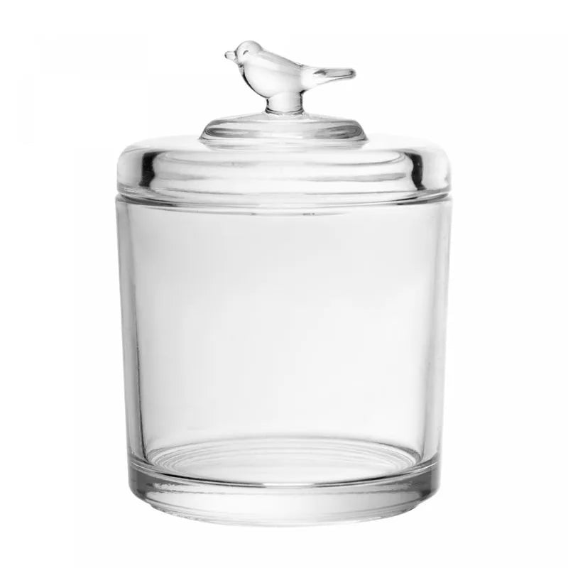 POTE DE CRISTAL ECOLOGICO COM TAMPA BIRD 10,5X10,5X14,5CM - WOLFF
