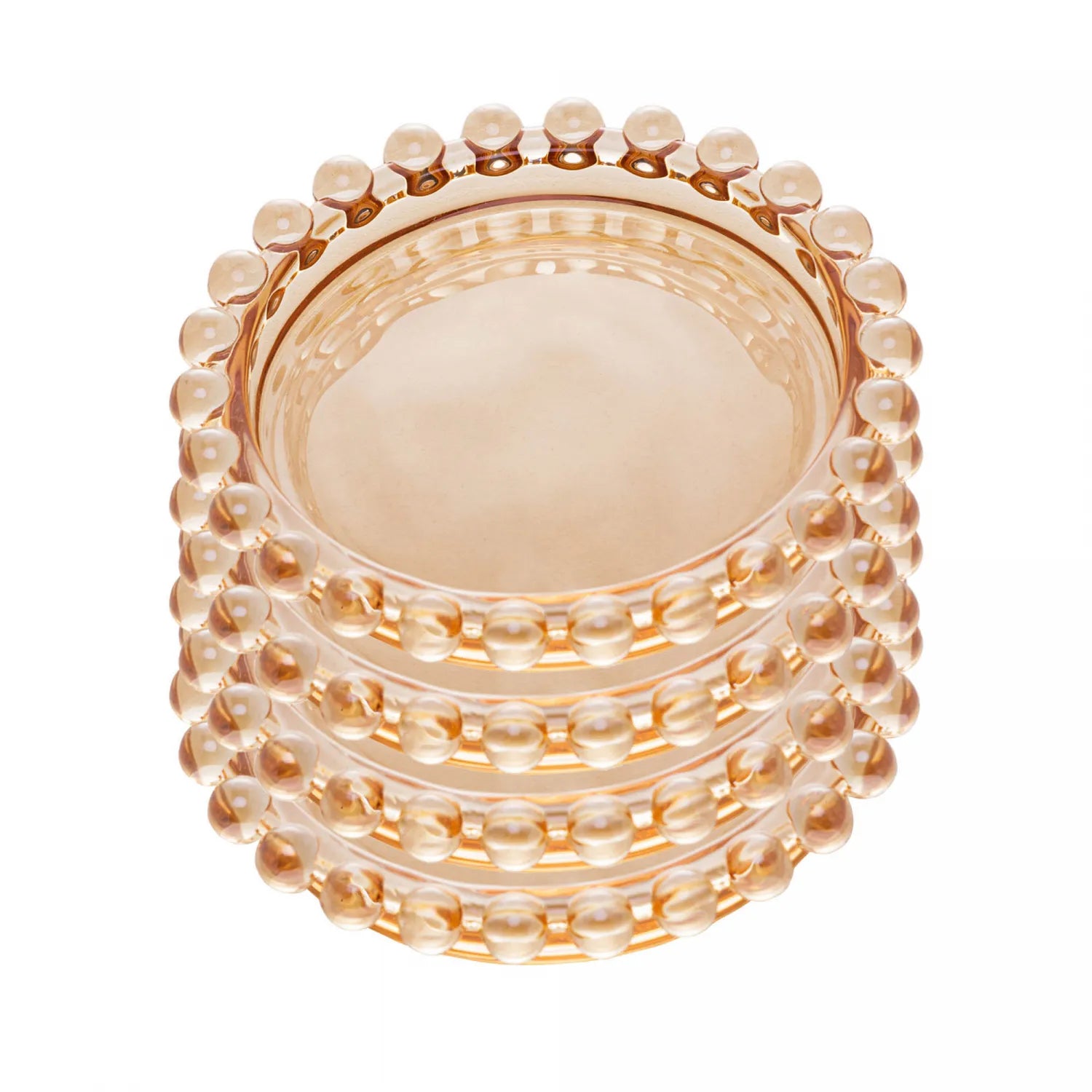 KIT 4 PRATOS CRISTAL PEARL AMBAR METALIZADO 10CM - WOLFF