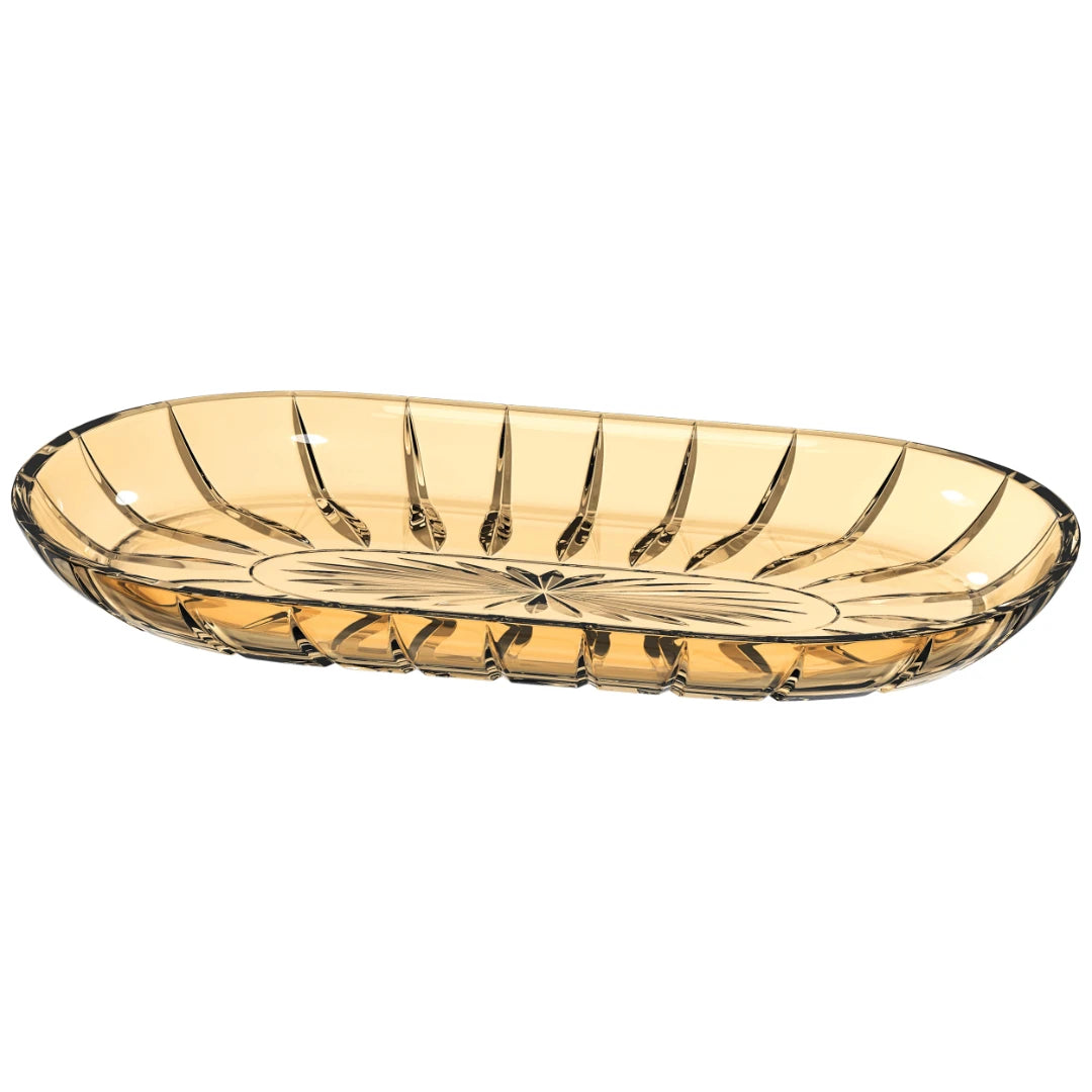 TRAVESSA OVAL DUBOIS EM VIDRO ÂMBAR 22,8X12,6X2,3CM – FULL FIT