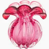 VASO DE VIDRO ITALY ROSA 13,5X11CM - LYOR