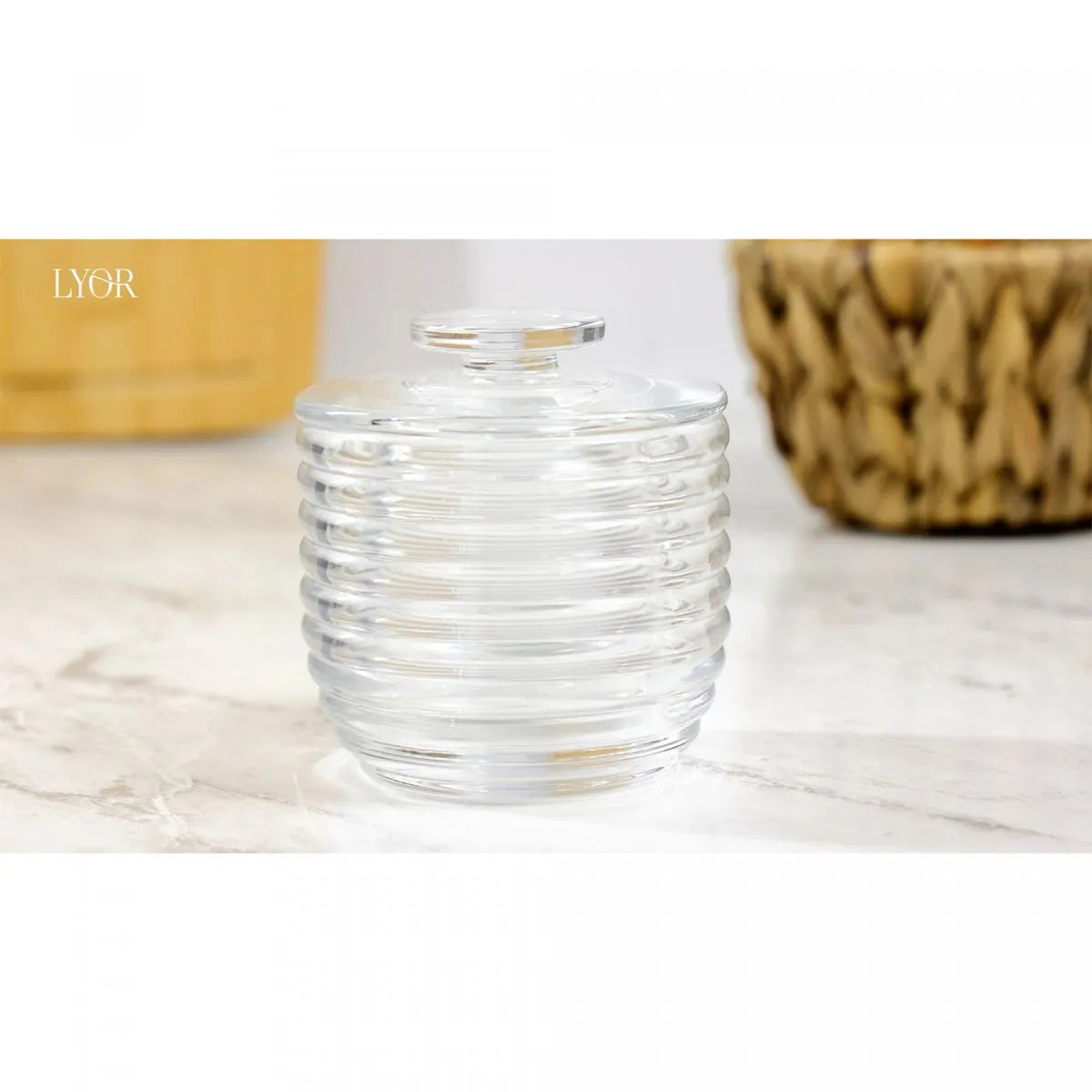 MANTEIGUEIRA FRANCESA DE VIDRO COLMEIA 9,5X9,5X10,5CM - LYOR