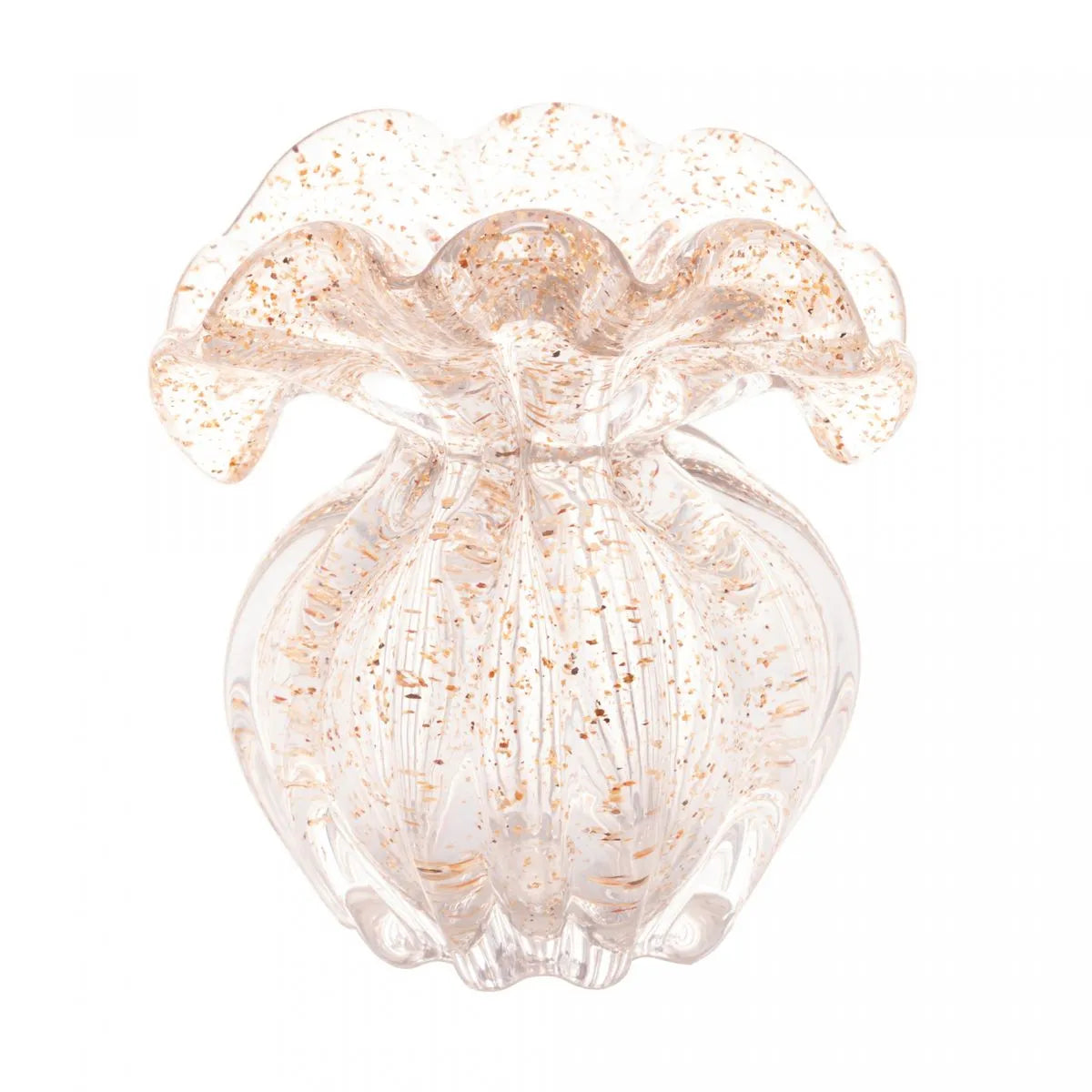 VASO VIDRO ITALY DOURADO 13,5X11CM - LYOR