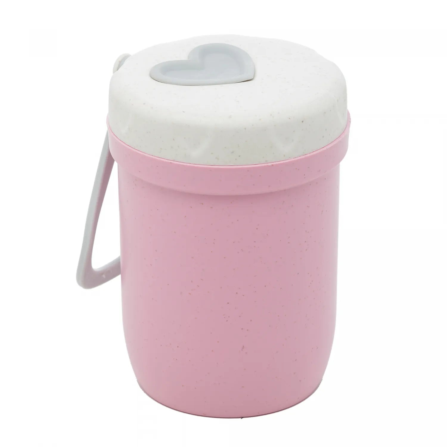 POTE TERMICO DE BAMBU E PP PAREDE DUPLA COM ALCA DE SILICONE E TAMPA ROSA 300ML - LYOR