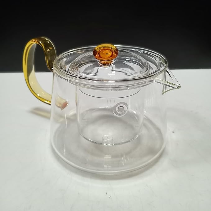 CHALEIRA BOROSSILICATO TRANSPARENTE ALCA AMARELA C/ INFUSOR  500ML HOME&CO - GS