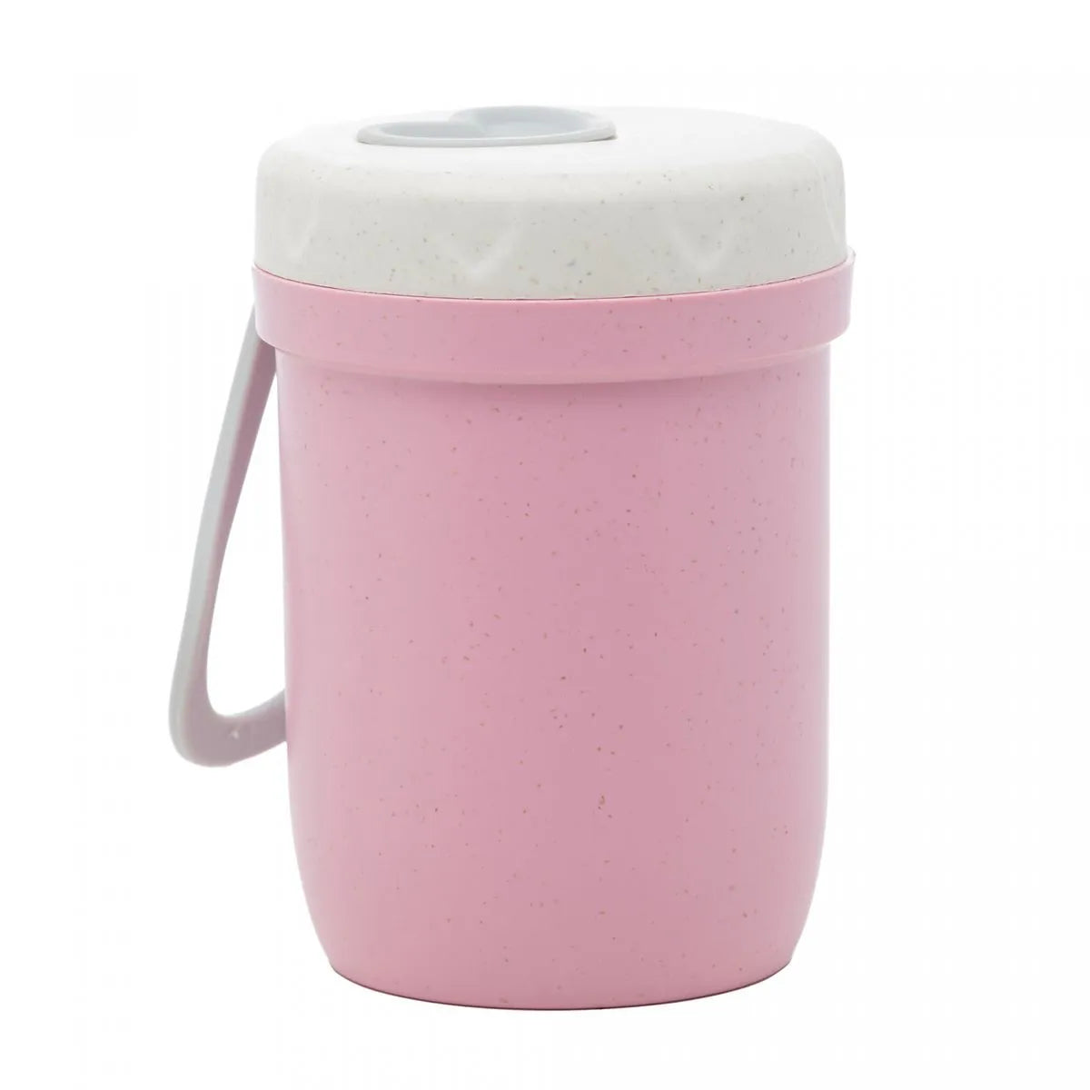 POTE TERMICO DE BAMBU E PP PAREDE DUPLA COM ALCA DE SILICONE E TAMPA ROSA 300ML - LYOR