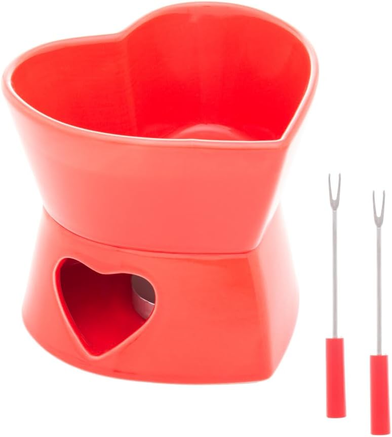APARELHO DE FONDUE 4 PÇS CORACAO P/ 2 PAX VERMELHO 400ML - WOLFF