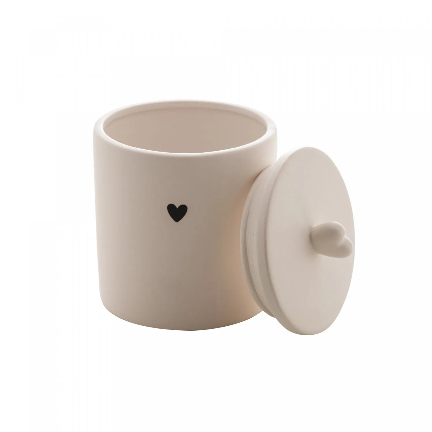 POTICHE DECORATIVO DE CERAMICA HEART BRANCO 10X10X12CM - LYOR