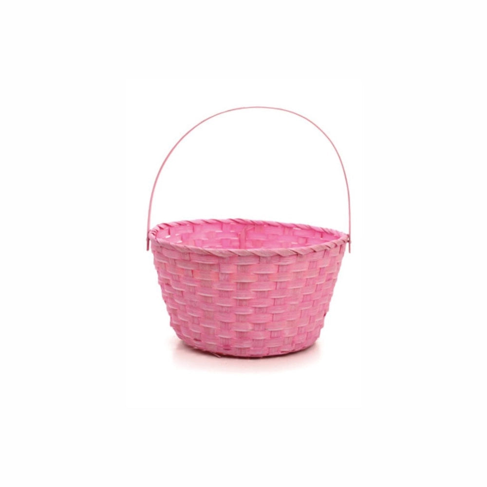 CESTA REDONDA BAMBU C/ALCA DOBRAVEL AZUL/ROSA/AMARELO (CESTARIA) C/1 UN - CROMUS