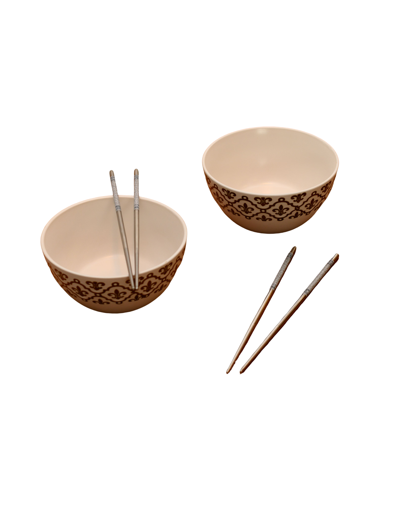 KIT COREANO RAMEON BOWL DECOR BEGE C/ DOURADO 04PÇS - DBL