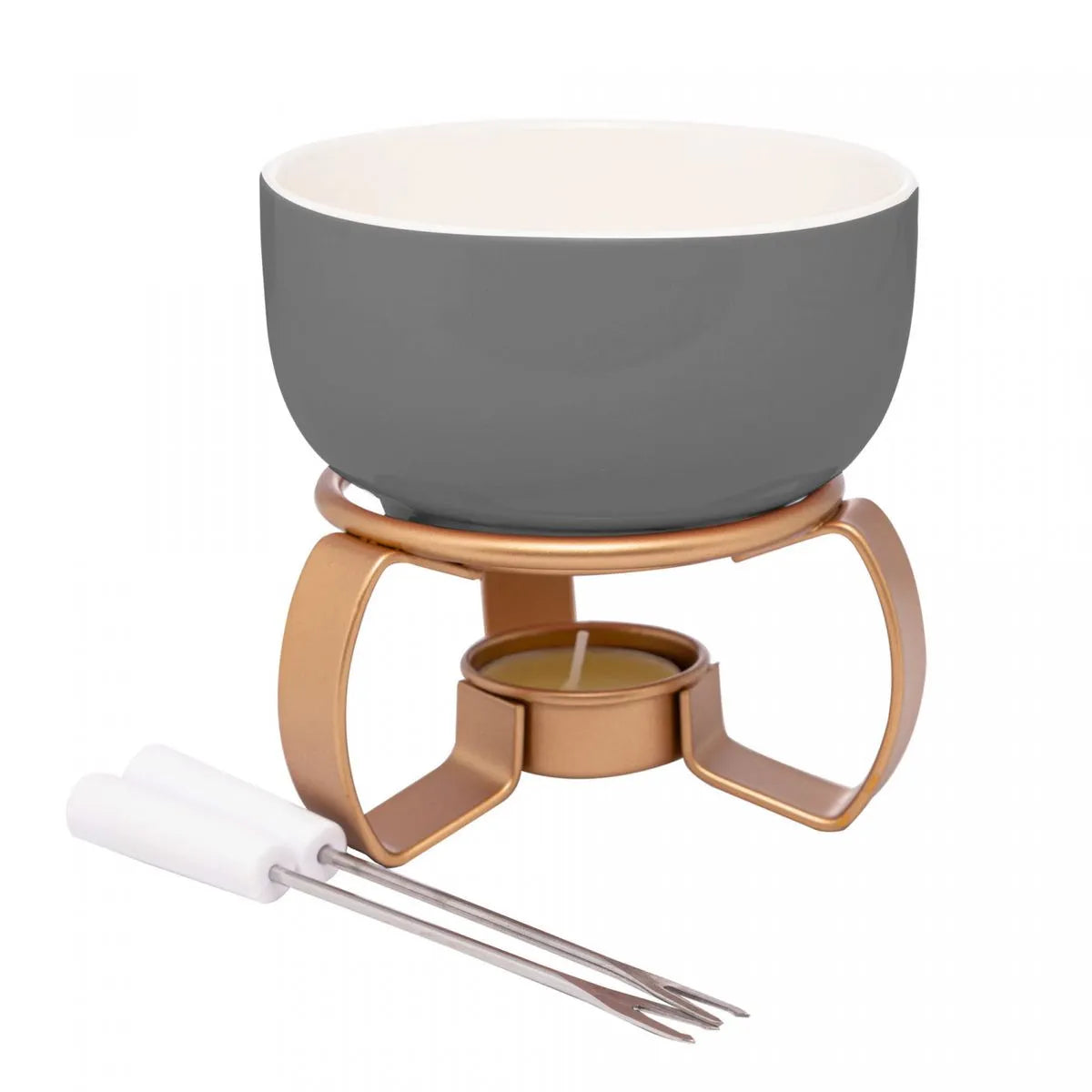 APARELHO DE FONDUE C/4 PÇS ASPEN CINZA 350ML - LYOR