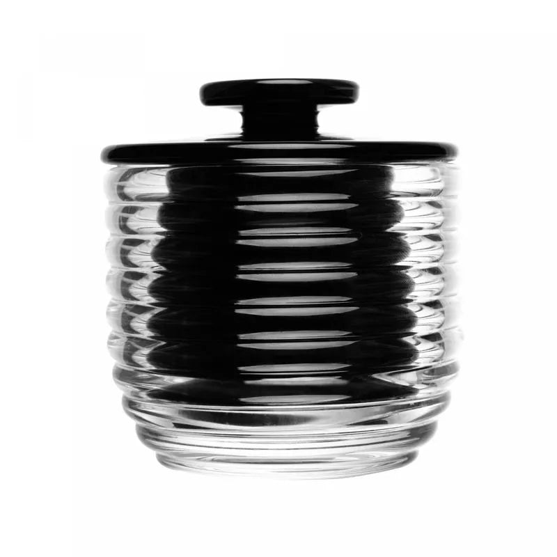 MANTEIGUEIRA FRANCESA DE VIDRO COLMEIA PRETA 9,5X9,5X8CM - LYOR