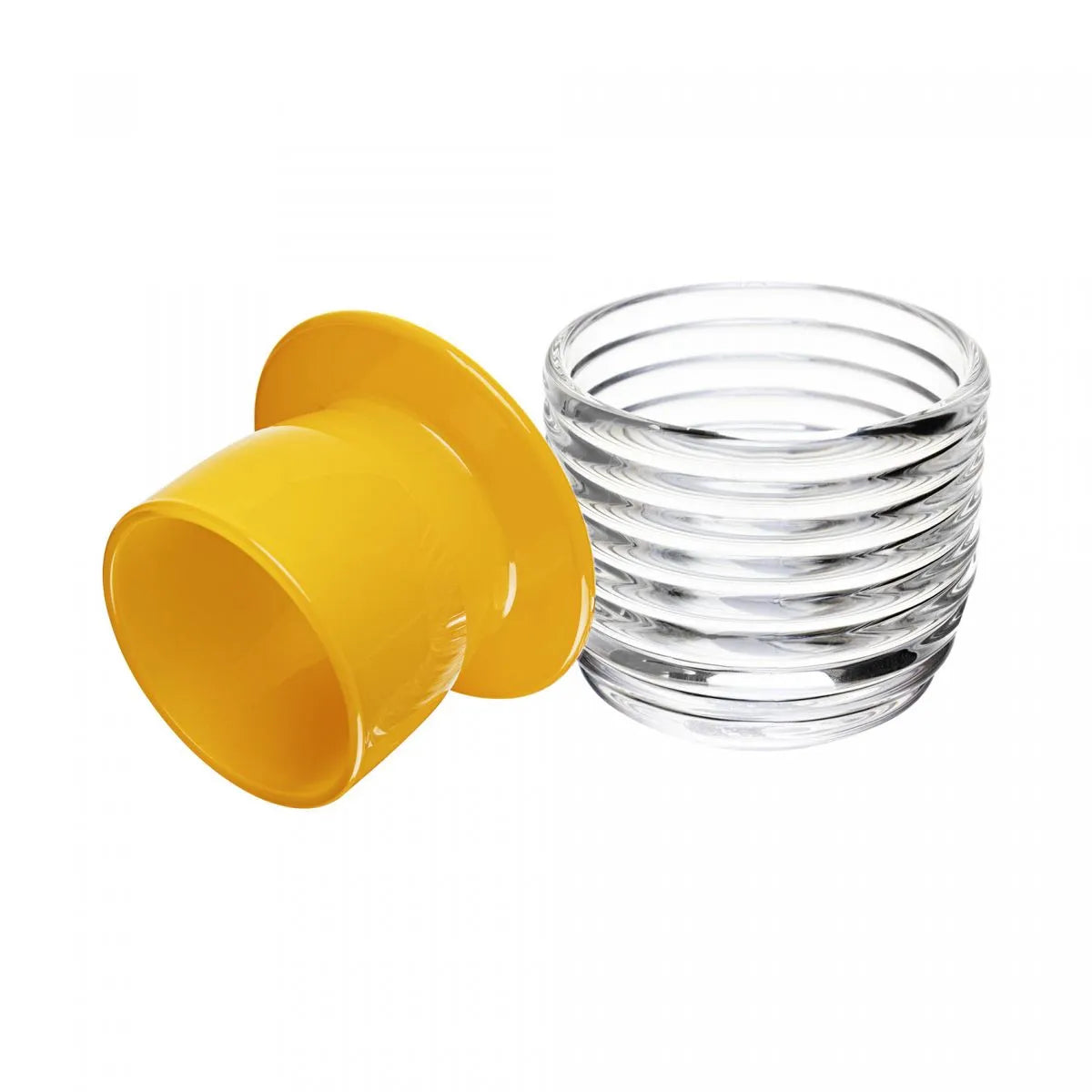 MANTEIGUEIRA FRANCESA DE VIDRO COLMEIA AMARELA 9,5X9,5X8CM - LYOR