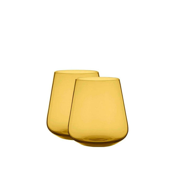 COPOS COMODORE EM VIDRO ÂMBAR C/ 2PÇS 400ML 10X9X9CM  HOME&CO - GS