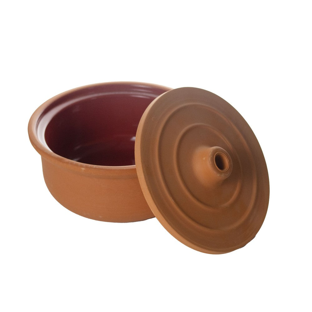 CAÇAROLA ALDEIA EM CERÂMICA COM TAMPA BORDÔ 2,5L 24X12CM - FULL FIT