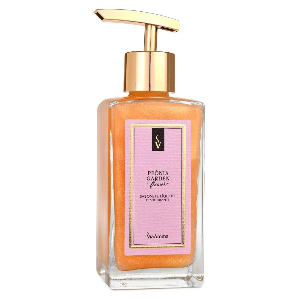SABONETE LÍQUIDO DESODORANTE PEÔNIA GARDEN 250ML - VIA AROMA