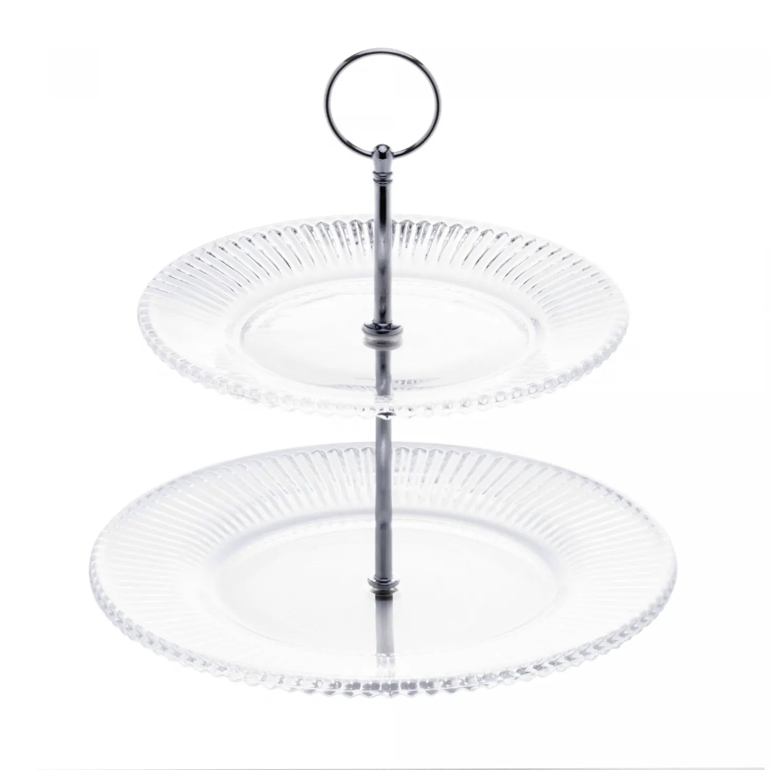 PORTA DOCES 2 ANDARES DE CRISTAL DE CHUMBO RENAISSANCE 18,5/22,5X24CM - LYOR