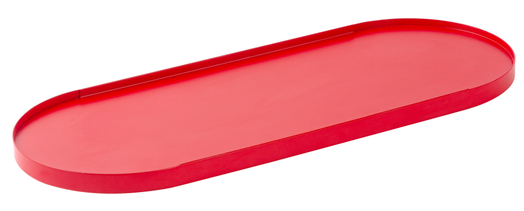 BANDEJA OVAL METAL VERMELHA 30X12X1CM - LUNNE