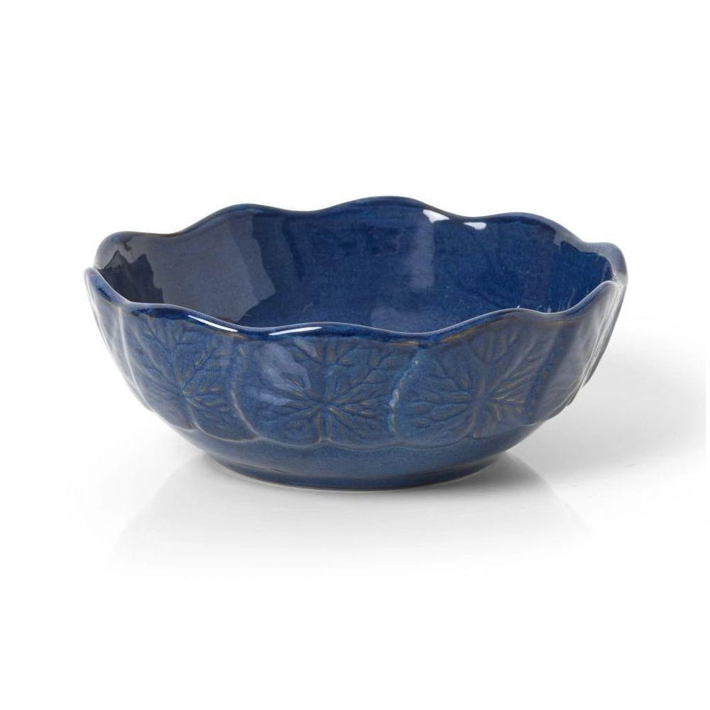 BOWL VERSAILLES LEAF CERAMICA ARTESANAL AZUL 19,5CM - COPA & CIA