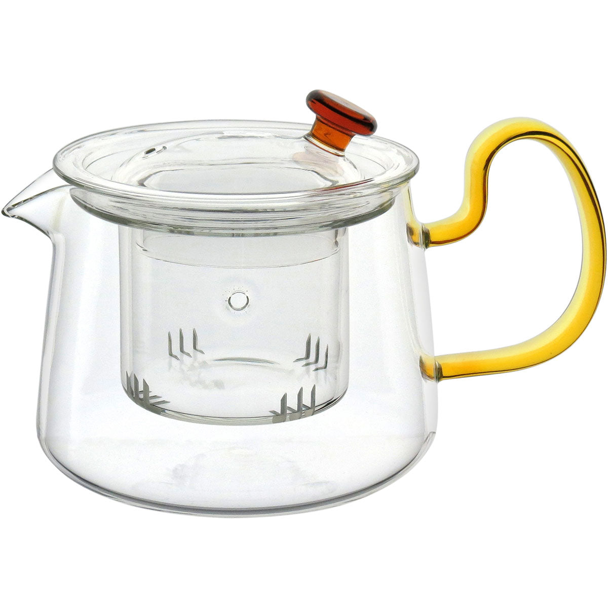 CHALEIRA BOROSSILICATO TRANSPARENTE ALCA AMARELA C/ INFUSOR  500ML HOME&CO - GS