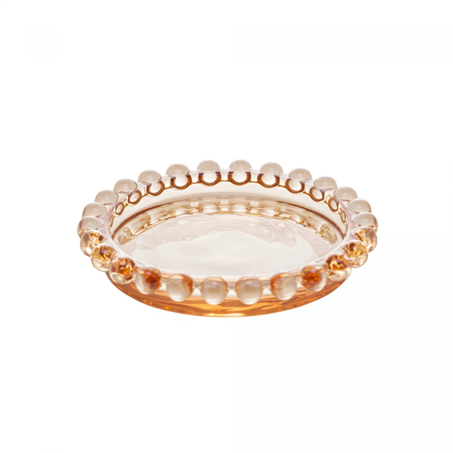 KIT 4 PRATOS CRISTAL PEARL AMBAR METALIZADO 10CM - WOLFF