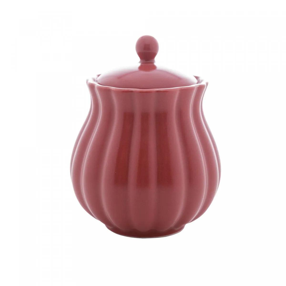 AÇUCAREIRO DE PORCELANA PÉTALA VERMELHO MATT 10,5X8,5CM - WOLFF
