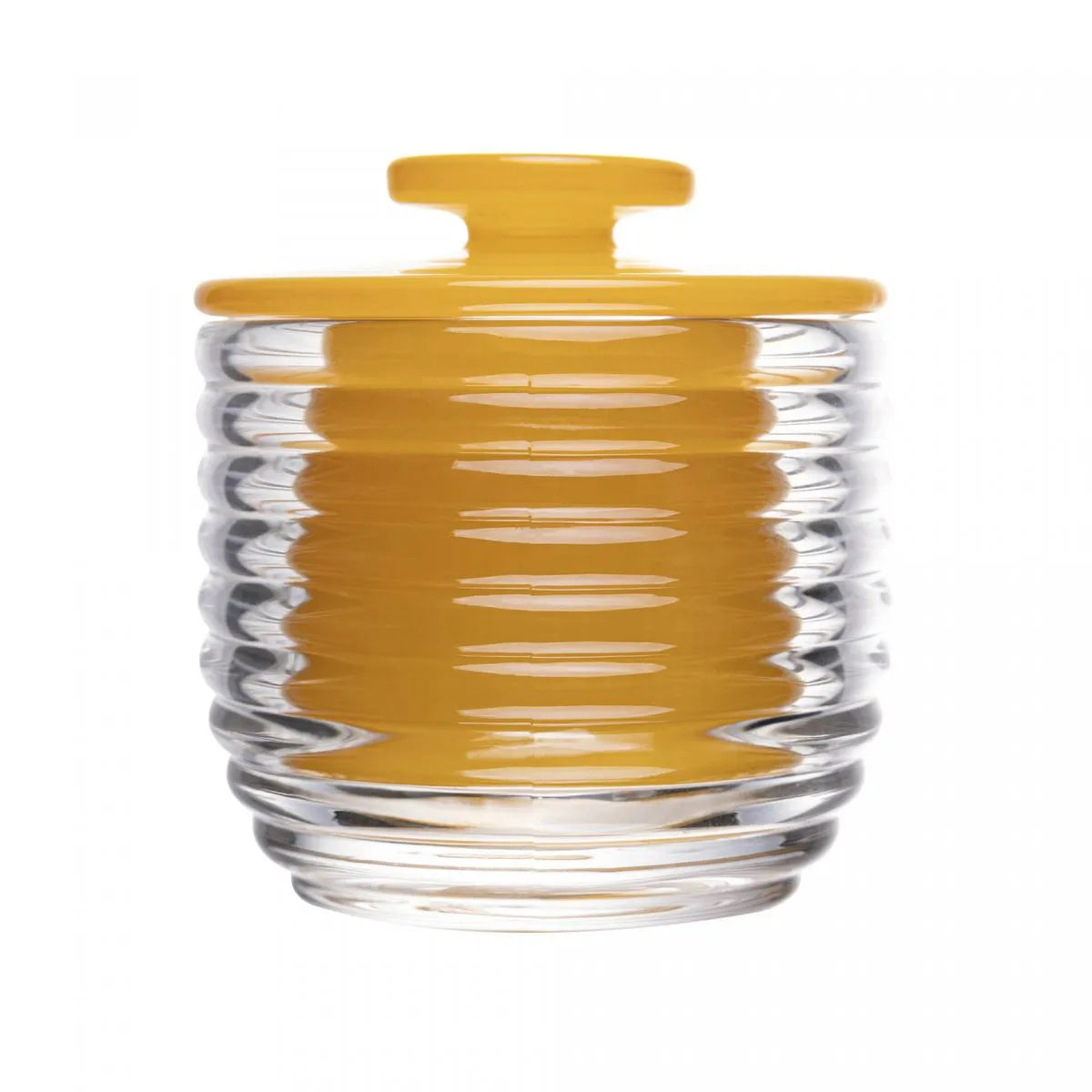 MANTEIGUEIRA FRANCESA DE VIDRO COLMEIA AMARELA 9,5X9,5X8CM - LYOR