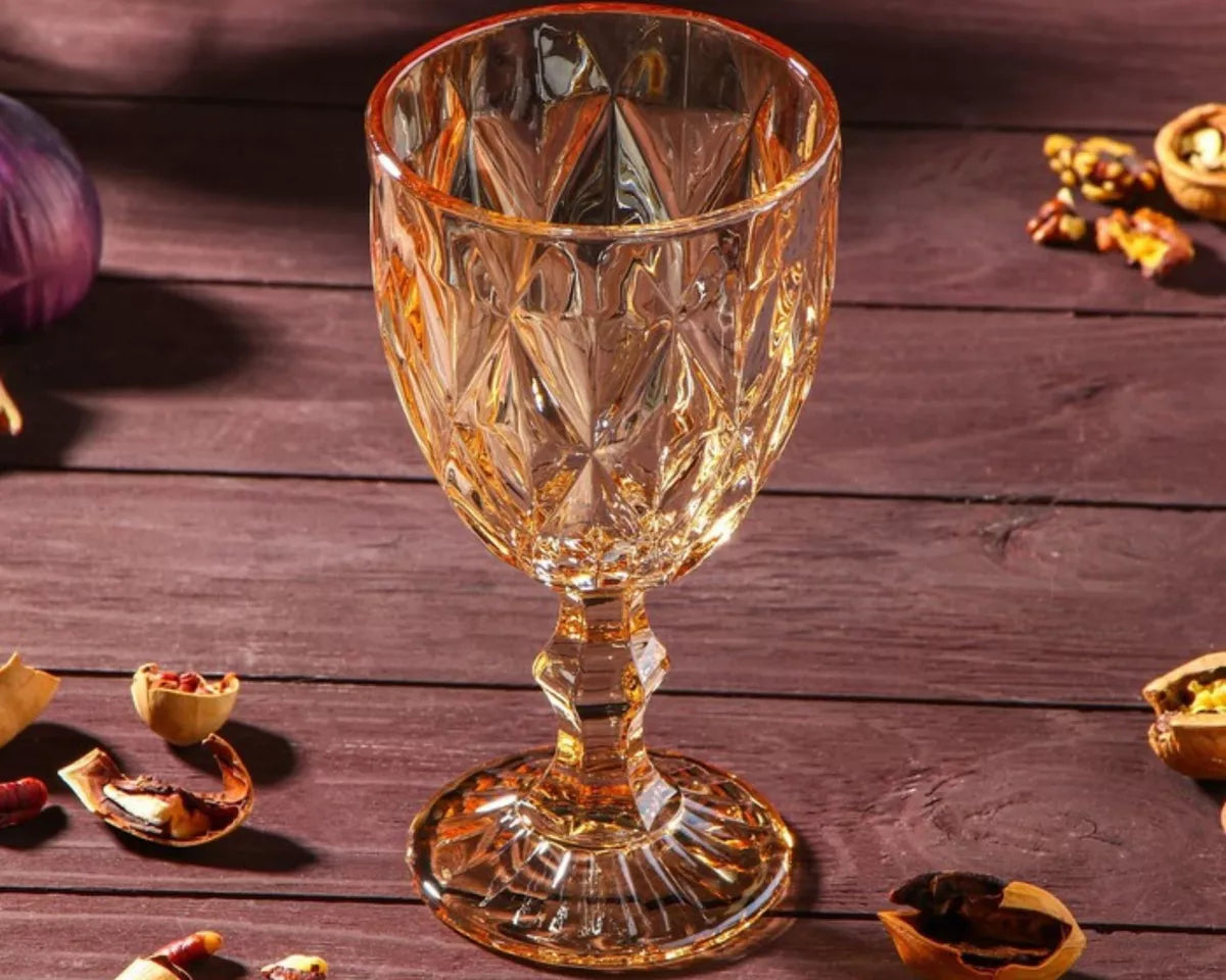 TACA PARA AGUA AMBAR C/ 6 PÇS 325ML - LYOR