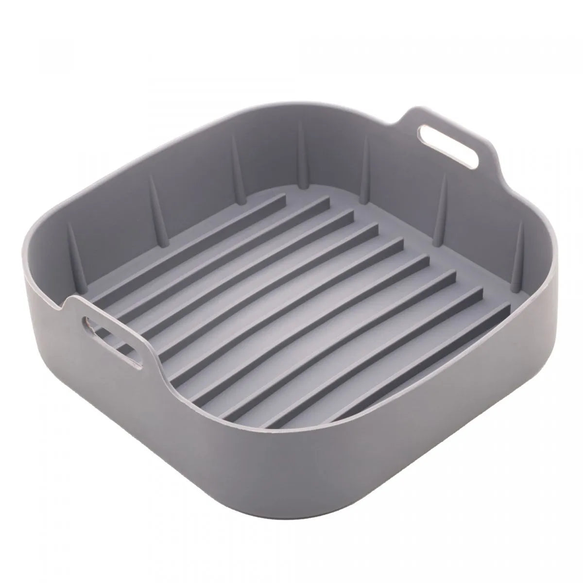 FORMA QUADRADA DE SILICONE PARA AIR FRYER CINZA 20X9CM - LYOR