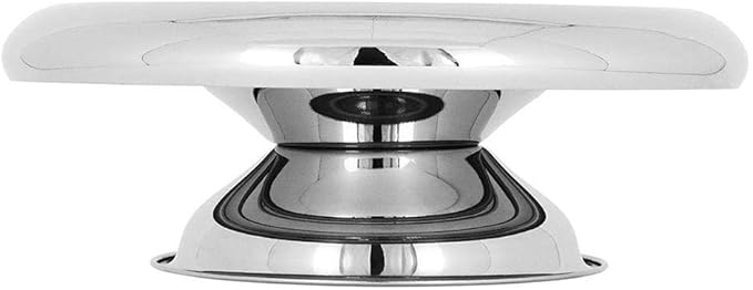 PRATO BOLO HOME&CO QUAZAR COM PÉ INOX PRATA 32X11X1,4CM HOME&CO - GS