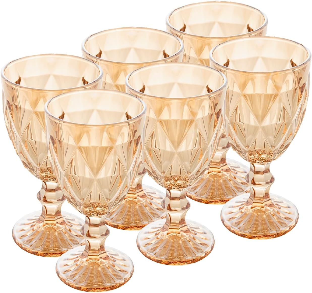 TACA PARA AGUA AMBAR C/ 6 PÇS 325ML - LYOR