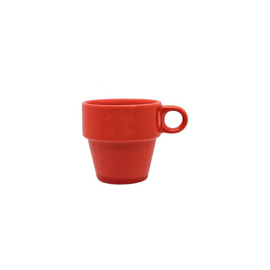 XÍCARA P/CAFE CERÂMICA EMPILHÁVEL VERMELHA 90ML - LYOR