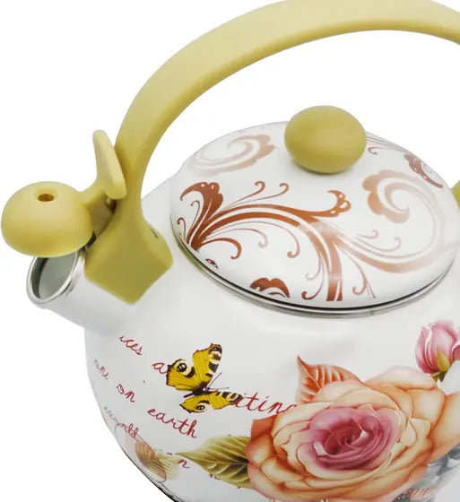 CHALEIRA ESMALTADA VINTAGE BEGE 2,2L - A5 IMPORTADORA