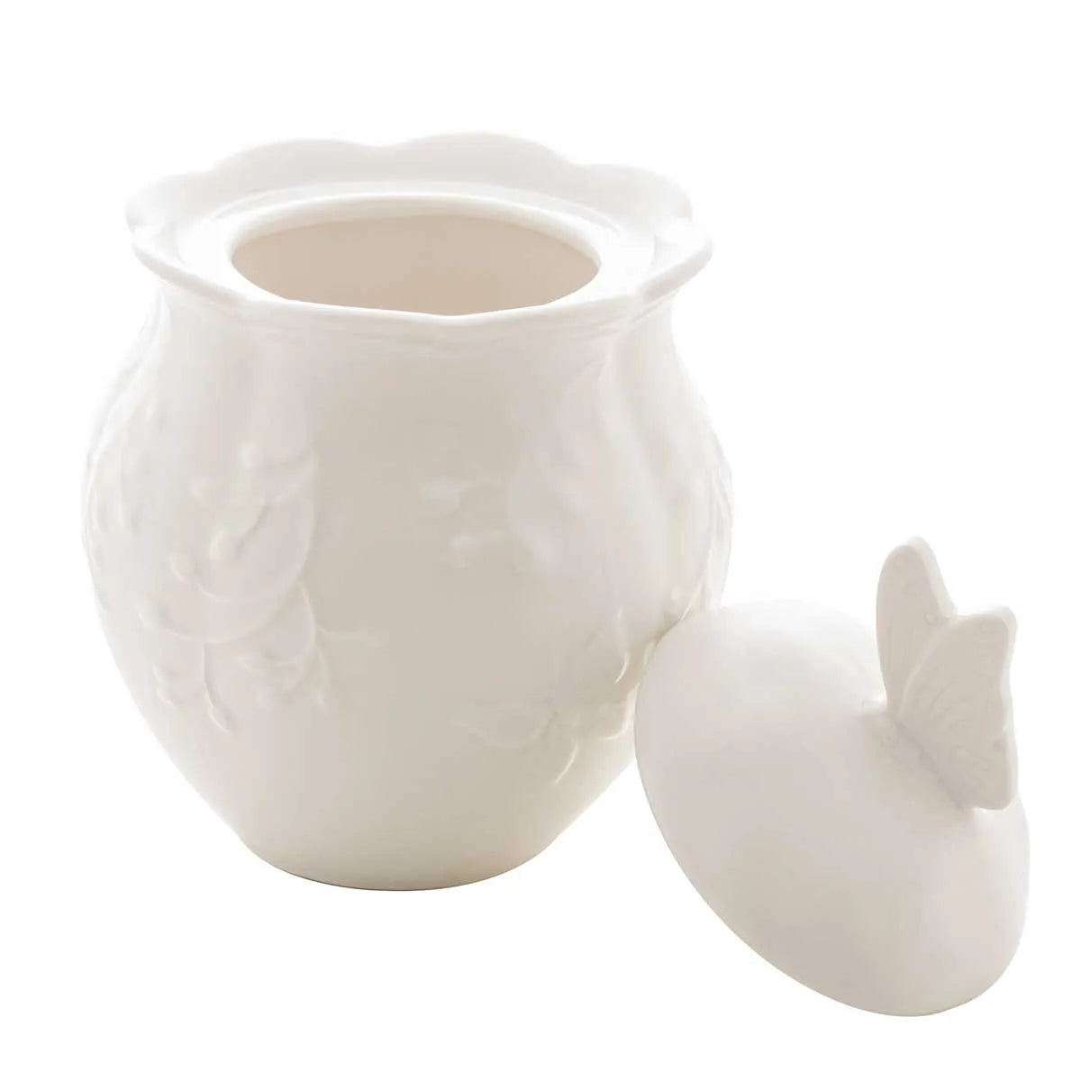 AÇUCAREIRO BUTTERFLY FLOWER PORCELANA 13X9,5CM - LYOR