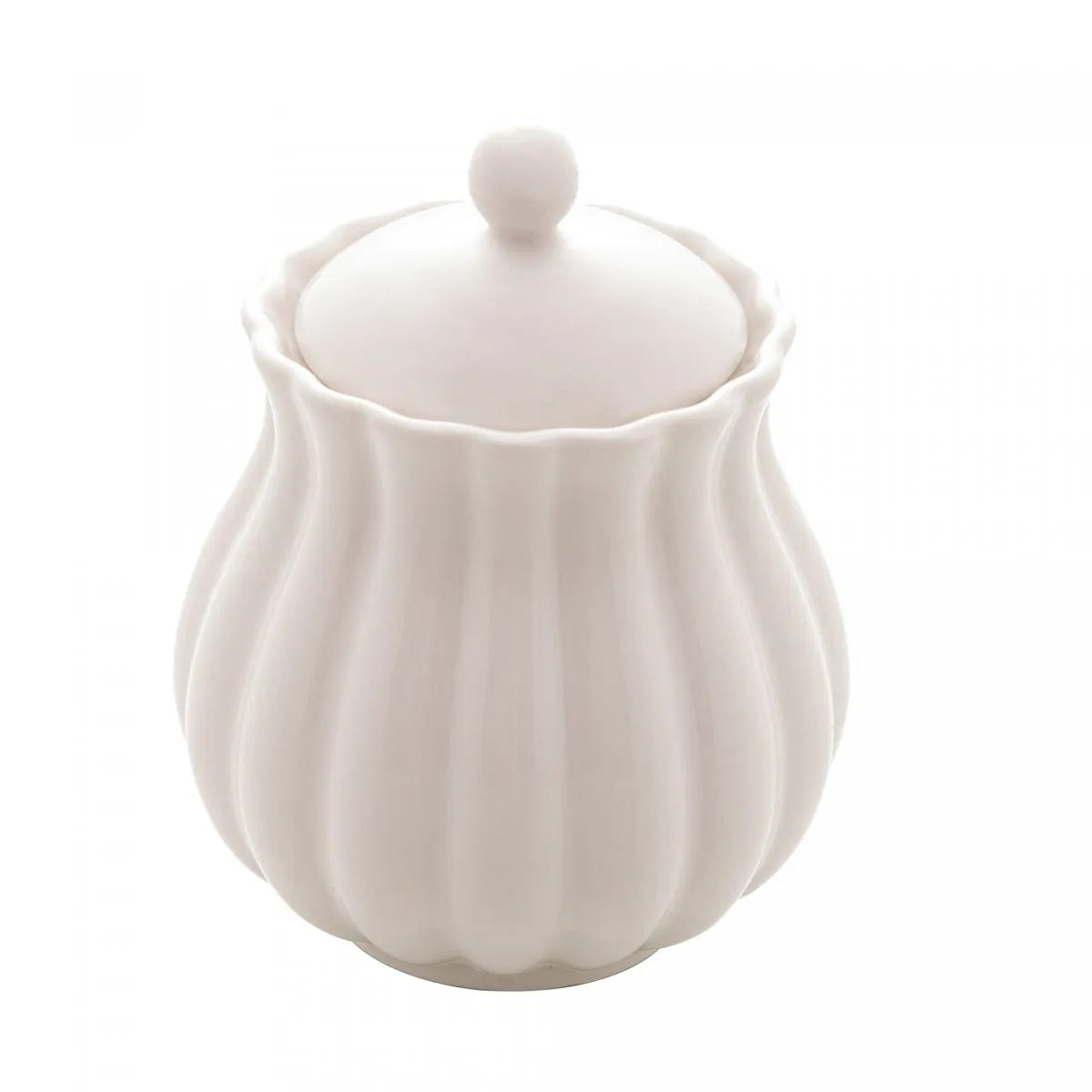 AÇUCAREIRO DE PORCELANA PETALA BRANCO MATT 10,5X8,5CM - WOLFF