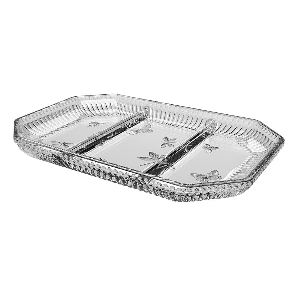 PETISQUEIRA C/ 3 DIVISÓRIAS PEQUENOS VOADORES EM VIDRO 21,6X14,2X2CM - FULL FIT