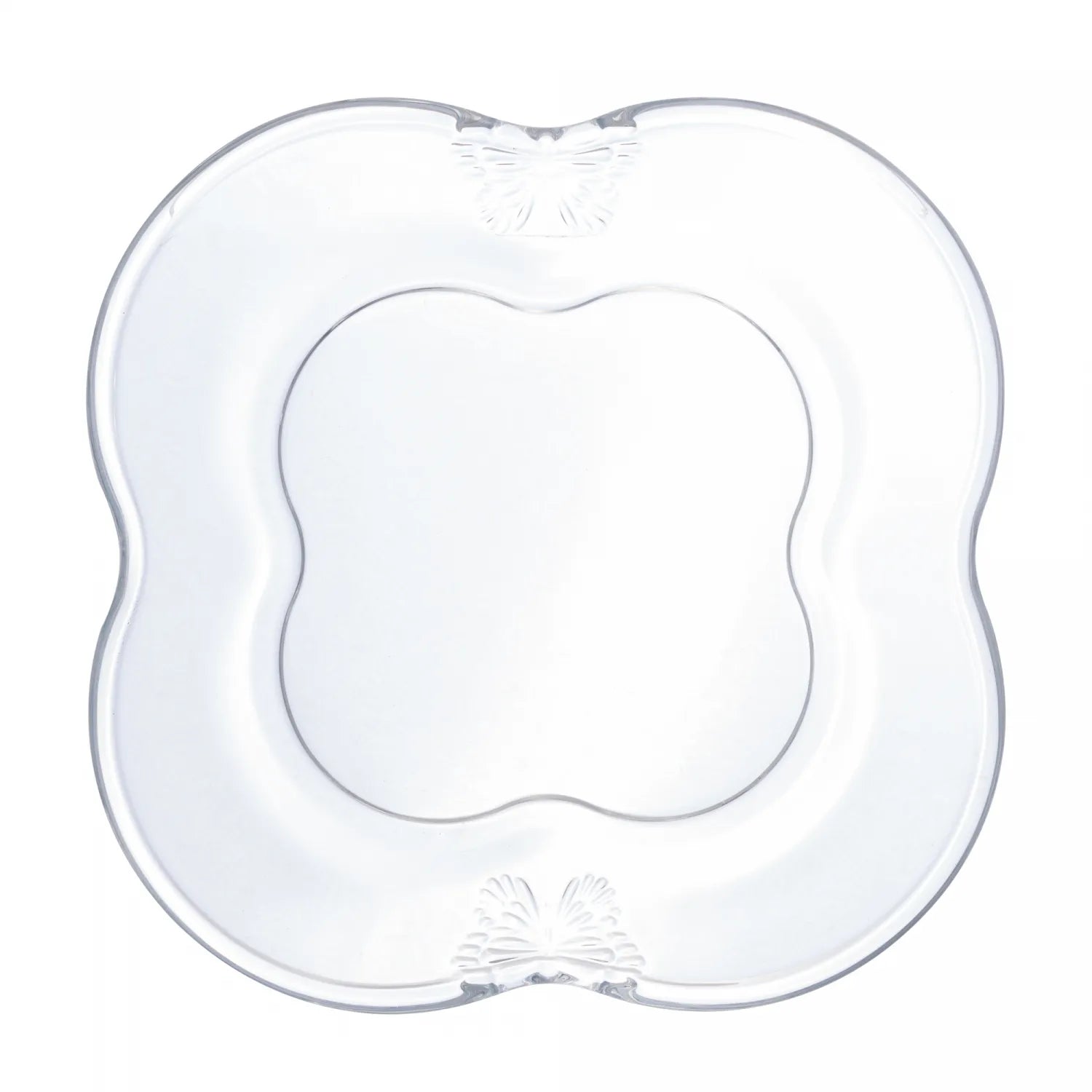 KIT 4 PRATOS PARA SOBREMESA DE VIDRO BUTTERFLY 17CM - WOLFF