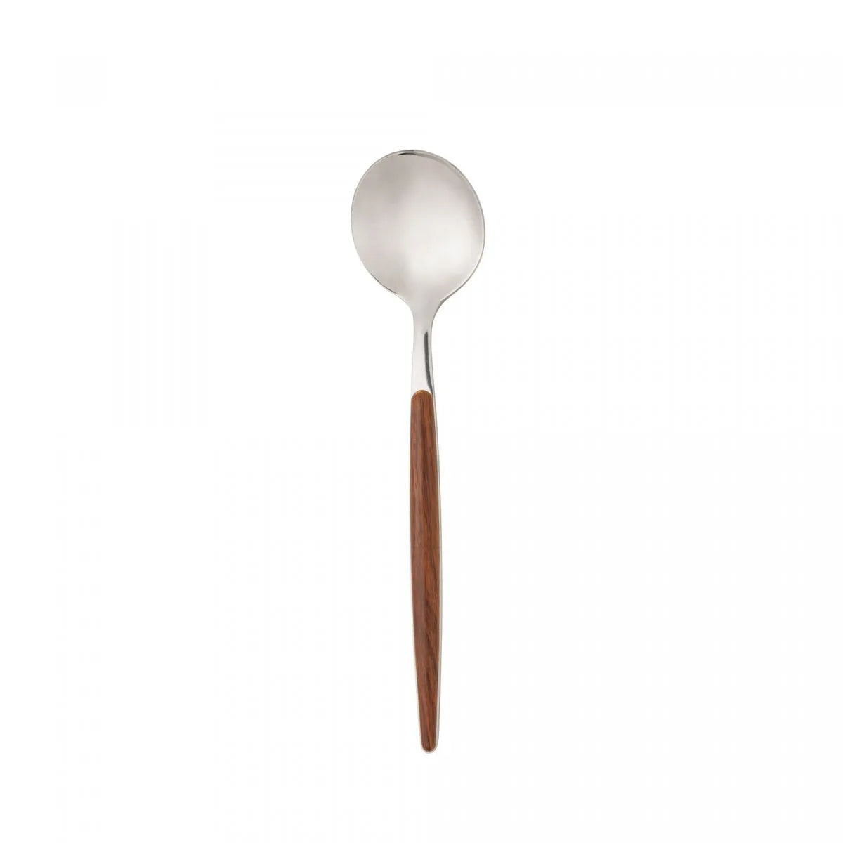 COLHER ACO INOX P/MESA C/CABO EM ESTAMPA DE MADEIRA ORGANIC 21CM - LYOR