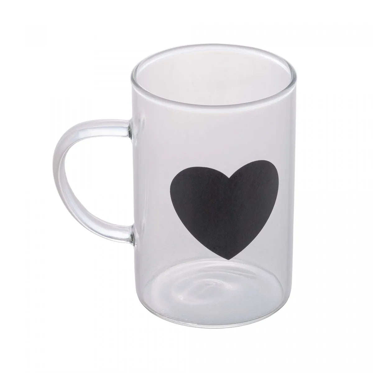 CANECA VIDRO BOROSSILICATO BLACK HEART 280ML - LYOR