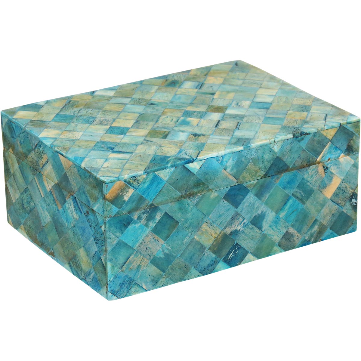 CAIXA OSSO BASHIRA VERDE 8X14X19CM HOME&CO - GS