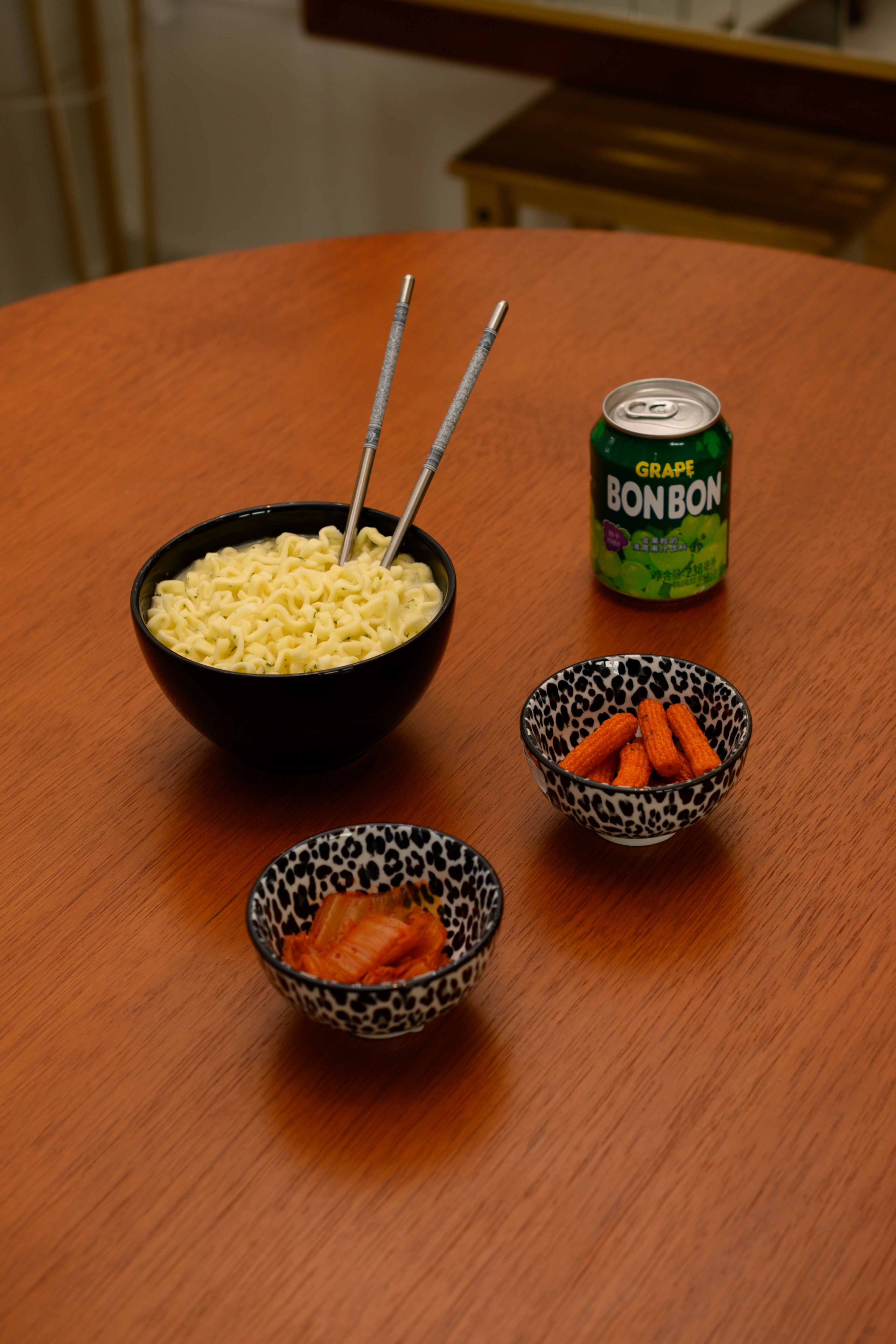 KIT COREANO RAMEON BOWL DE VIDRO OPALINO DIWAL BLACK MINI BOWL PORCELANA ESTAMPA DIVERSA 4PÇS - DBL