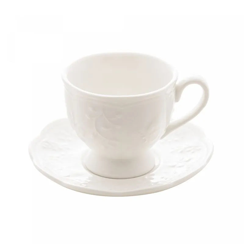 XÍCARA PARA CAFÉ DE PORCELANA NEW BONE BUTTERFLY FLOWER C/PIRES 100ML - LYOR
