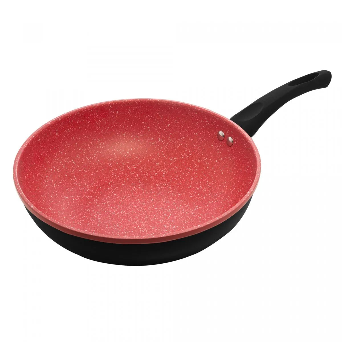 FRIGIDEIRA WOK DE INDUCAO EM ALUMINIO COM REVESTIMENTO CERAMICO GRANILITE VERMELHA 28CM - LYOR