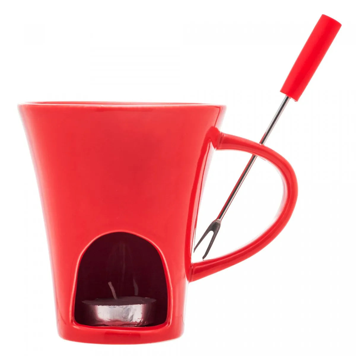 MINI FONDUE DE PORCELANA IVY VERMELHA 200ML - LYOR