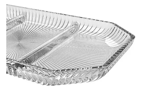 PETISQUEIRA COM 3 DIVISÓRIAS CAMERATTA EM VIDRO 21,6X14,2X2CM - FULL FIT