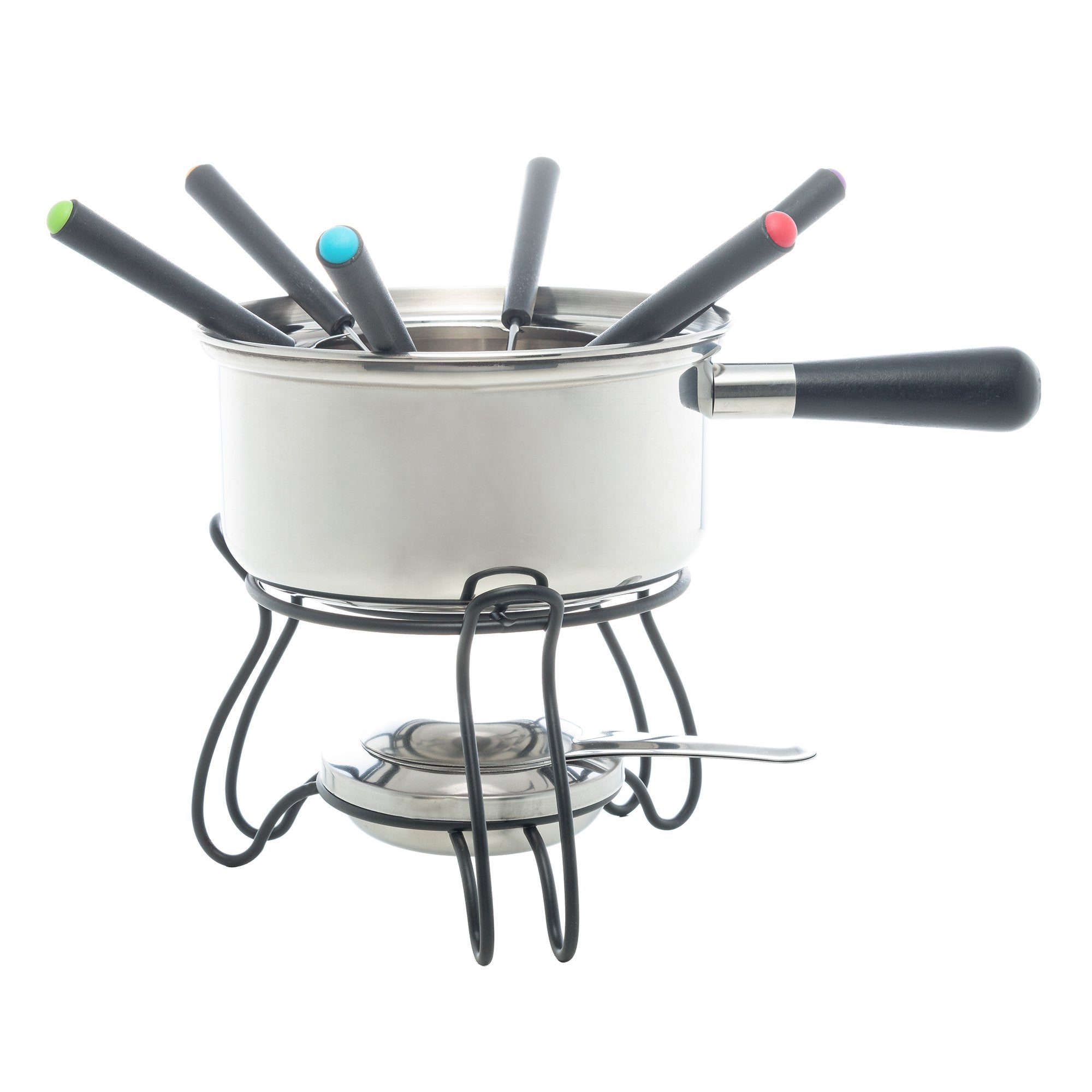 APARELHO FONDUE 10PC AÇO INOX BASE METAL PRETO - WOLFF